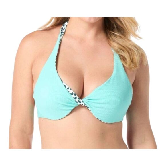 Coco Reef Verso Reversible Bra-Sized Twist-Front Bikini Top Womens Size 36D/38DD - Picture 2 of 10
